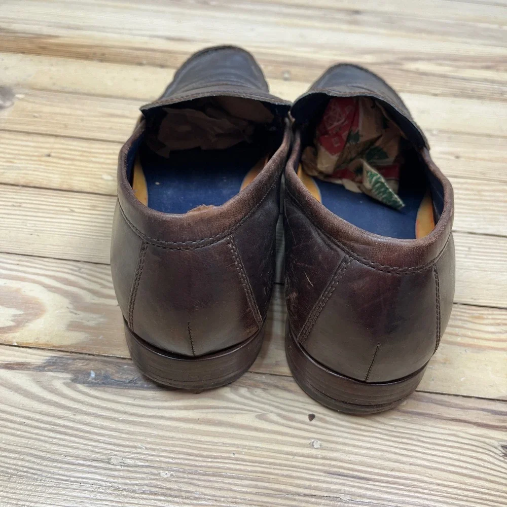 Cole Haan Mens Pinch Penny Loafer Dark Brown Leather preppy office Size 9 flats